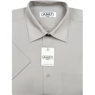 AMJ košile s krátkým rukávem JK064 světle šedá