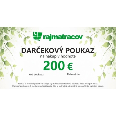 DARČEKOVÝ POUKAZ na nákup matracov