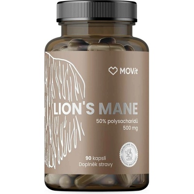 MOVit Lions mane 50% polysacharidů 500 mg 90 kapslí