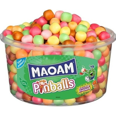 Maoam Pinballs kyselé ovocné bonbony dóza 1,2 kg