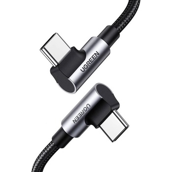 Ugreen US335 USB-C na USB-C, uhlový, 5A, 100W, 1m, černý