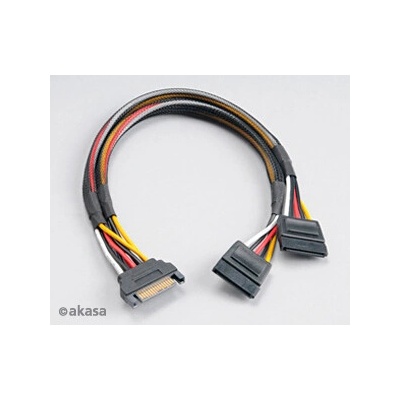Akasa SATA napájacia rozdvojka 15pin SATA(M) na 2xSATA(F) AK-CBPW05-30