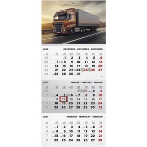 TopTimer Календар за спедитори toptimer t072 с 1 блок, за 3 месеца, „Камион 2027 (t7200-006)