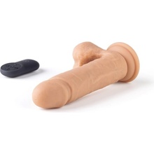 Virgite R16 Vibrating Realistic with balls telové silikónové dildo s prísavkou na diaľkové ovládanie 18,5 x 3,9 cm