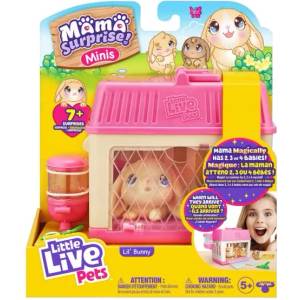 Moose Little Live Pets Къщичка със зайче и бебета изненади Mama Surprise Minis