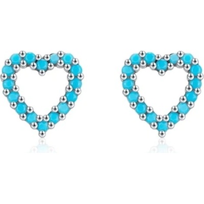 Grace Silver Jewellery stříbrné náušnice Tyrkysová Romance E-RHE1572/224 Tyrkysová