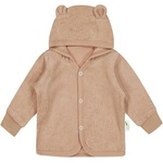 Bio Baby Бебешки суитшърт с ушички Bio Baby - 74 сm, 6-9 месеца, кафяво фроте (97222326) - ozone