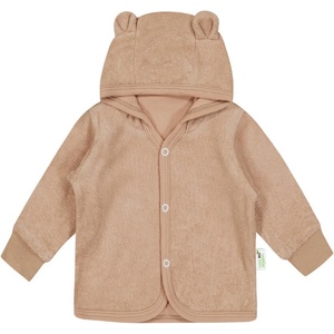 Bio Baby Бебешки суитшърт с ушички Bio Baby - 74 сm, 6-9 месеца, кафяво фроте (97222326) - ozone