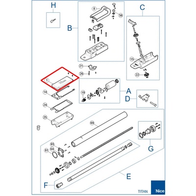 Lakovaná čast krytu pohonu TTN3724HS, TTN6024HS - PD0942A3000