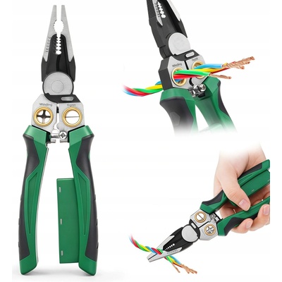 Krimpovací kleště na odizolování kabelů PowerPliers zelené 8v1 – Zboží Dáma