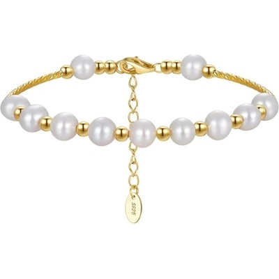 Majya stříbrný náramek s perlami JULIANE pozlacený 11276