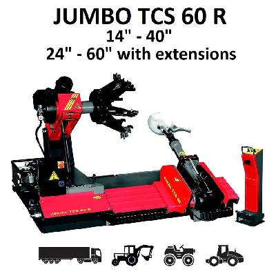 Tcs 60r - Гумодемонтажна мащина 14" - 40" (24" - 60" с допълнителни опционални адаптери) за колела на камиони, автобуси селскостопански и строителни машини ; sicam