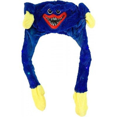 TMN Plyšová LED svietiaca čiapka Huggy Wuggy modrá