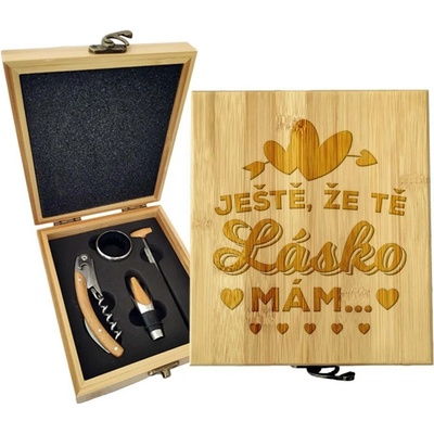 Sablio Dárková sada na víno Ještě, že tě lásko mám: 147×168×49 mm