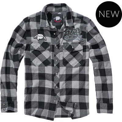 Brandit Ozzy checkshirt long černá-šedá
