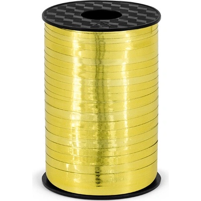 PartyDeco Stuha na balóny alebo darčeky metalická zlatá