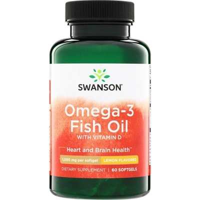 Swanson Omega 3 Fish Oil + Vitamin D3 1000 IU 60 tablet