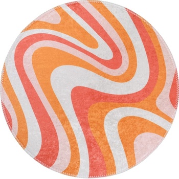 Vitaus Оранжев кръгъл килим подходящ за пране ø 100 cm Colors of Joy - Vitaus (KRN-6214-Circle-100x100)