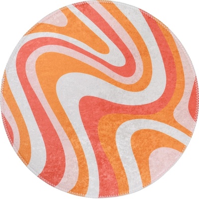 Vitaus Оранжев кръгъл килим подходящ за пране ø 100 cm Colors of Joy - Vitaus (KRN-6214-Circle-100x100)