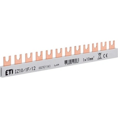 ETI IZ10/1F/12 izolovaná hřebenová přípojnice 1pólová 63 A 10 mm2 12 modulů – Zbozi.Blesk.cz