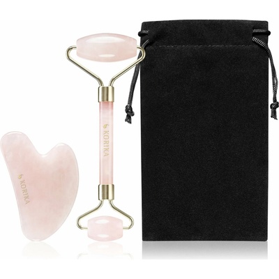 KORIKA Tools Eternal Youth Sada Facial Roller & Gua Sha Stone Quartz pink 2 ks