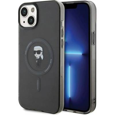 KARL LAGERFELD Кейс Karl Lagerfeld IML Ikonik MagSafe за iPhone 15 Plus, черен