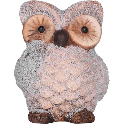 MagicHome Vánoční figurka Sova terakota 9x8x9,5 cm