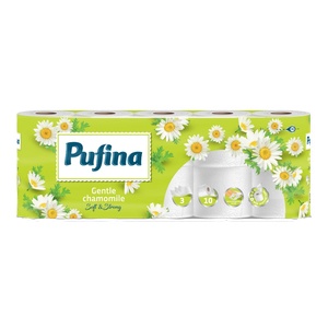 Pufina тоалетна хартия 10бр 3 пласта Лайка (5944570021629)