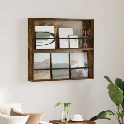 vidaXL Етажерка за списания Димян дъб 80 x 12 x 70 см Инженерно дърво (890844)