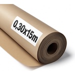 OFITURIA natural brown kraft paper 70 g/m2 - roll 0.30x15 m - pack of 6 rolls - recycled paper for packaging, crafts and decoration - tear-resistant - suitable for acrylic and oil paints - COM620 (COM620)
