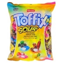 Elvan Toffix Sour měkké plněné kyselé bonbóny 1kg