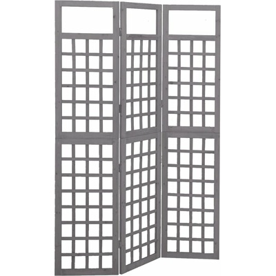 vidaXL 3dílná Dělicí stěna / treláž 121 × 180 cm masivní jedle šedá 316486