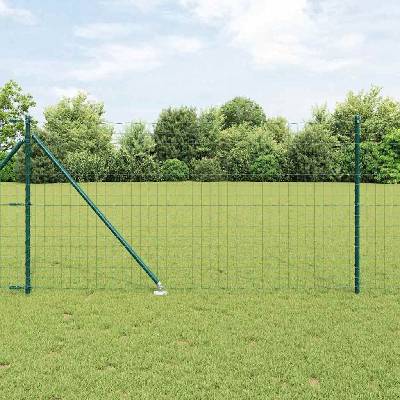 OMAXI Evropský plot se hroty 25 x 1,0 m Ocel potažená PVC Zelená 239761