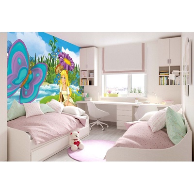 DIMEX ART Самозалепваща се флизелинова фототапета момиче с пеперуда 375 x 250 см