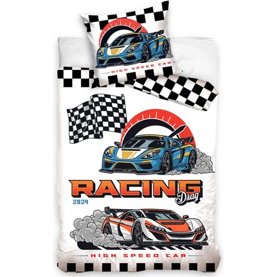 TipTrade bavlna obliečky Auta Racing Drag 140x200 70x90