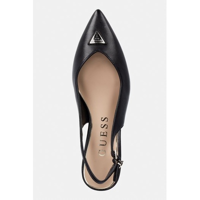 Guess обувки с ток от кожа YANNICKE2 (FLT2CK.LEA05.BLACK)