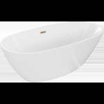 Mexen Eris самостоятелна вана 180 x 80 см, бяла, преливник розово злато (53441808000-60)