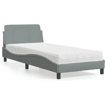 vidaXL 11461.3208284 Postel s matrací Dover světle šedá textil