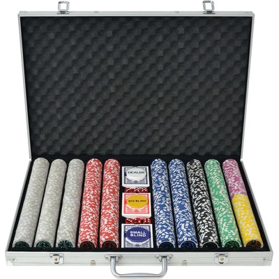 vidaXL Покер комплект с 1000 лазерни чипа, алуминий (80185)