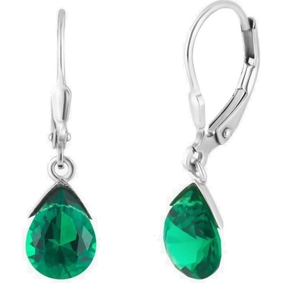 Preciosa Stříbrné náušnice s krystalem Clematis Royal Lagoon 5289 66