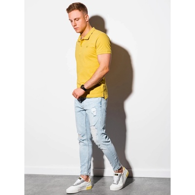 Ombre Clothing pánské tričko s límečkem Douglas žlutá