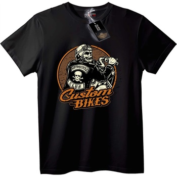 NOONEBRAND Тениска Байкер Череп Custom Bikes - 6XL, Black