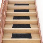 vidaXL Изтривалки за стълби, самозалепващи се, 15 бр. , 60x25 см, сиви, правоъгълни