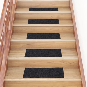 vidaXL Изтривалки за стълби, самозалепващи се, 15 бр. , 60x25 см, сиви, правоъгълни