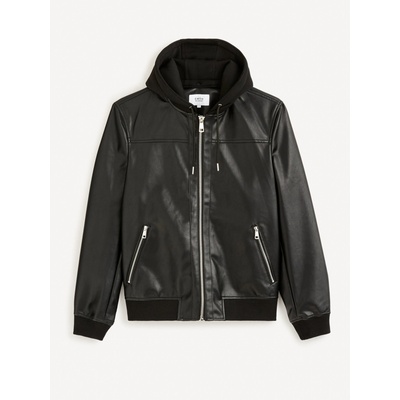 Celio Черно мъжко кожено яке с качулка Celio Fumati Celio | Cheren | МЪЖЕ | S