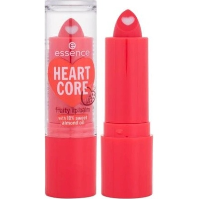 Essence Heart Core Fruity Lip Balm vyživujúci balzam na pery 02 Sweet Strawberry 3 g