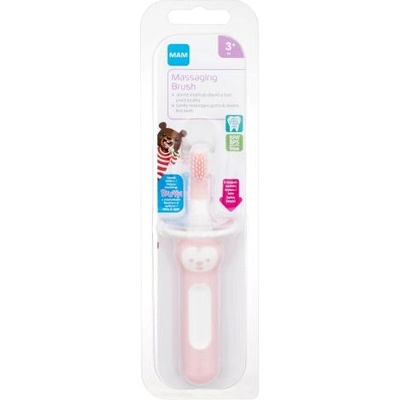MAM Baby´s Brush Massaging Brush 3m+ Pink четка за зъби за масаж на венците и почистване на първите зъби