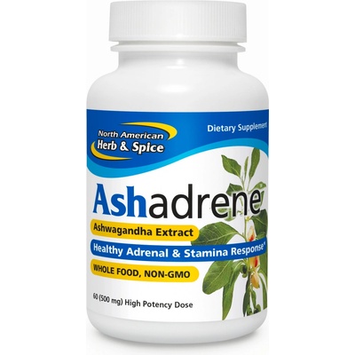 North American Herb & Spice RAW ASHWAGHANDA s MATEŘÍ KAŠIČKOU ASHADRENE 60 tobolek