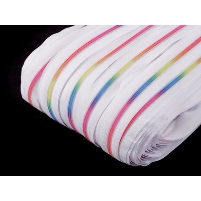 Duhový zip spirálový šíře 3 mm metráž 101 bílá