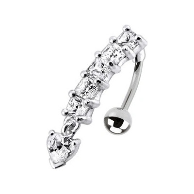 Šperky4U stříbrný piercing do pupíku obrácený BP01190-C